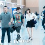 [T포토] 용준형현아 '경호 받으며 <b>홍콩</b>으로 출국'