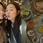 핑클 <b>이진</b>, 美 뉴욕서 고급 한식 먹방‥성유리도 “맛있겠다”