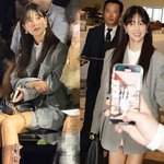 [엔터톡] 기은세, 슬쩍 가린 짧은 원피스! 세련된 스트라이프 재킷...