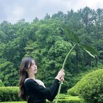 장원영, 초대형 네잎 클로버 든 럭키비키 아이콘