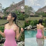 츄, 늘씬 수영복 자태…한 줌 개미허리