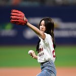 트라이비 지아 ‘승리요정의 귀여운 시구’ [<b>MK</b>포토]