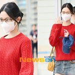 다 가려도 장원영, 니트청치마 코디로 꾸안꾸 여친룩 완성