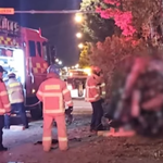 승용차 가로수 들이받고 <b>전복</b>.중학교 동창 3명 사망 참변