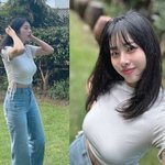 아침 카페에서 청량미 발산! <b>크롭</b> 티셔츠와 완벽 청바지핏 가을룩