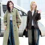 가을 여신' 카리나-윈터, 트렌치 코트와 가죽 재킷으로 완성한 예쁨