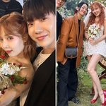 미니드레스·빨간색 신발…남달랐던 현아 결혼식 [포착]