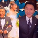 연하 신부 '모델 비주얼'..결혼식 '까치발 입맞춤' <b>포착</b> [종합]