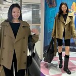류이서, <b>바이</b>커 쇼츠에 트렌치로 완성한 가을 여신룩…“시크美 폭발...