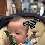 황보라 子 외식 나섰다…母 기분 아는지 모르는지 장난감 <b>상추</b> '쩝쩝'