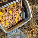 산에서 <b>비빔밥</b> 먹었어요.