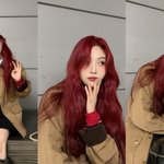 조이, 헤어가 찰떡이네? 코트+빨간 립 '가을의 <b>정석</b>'