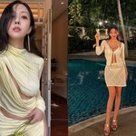 효민, 가슴과 허벅지 노출한 드레스 '아찔'…우월한 바디라인