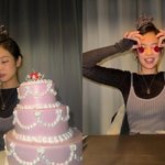 제니, 3단 케이크로 생일 자축…바지 위 치마 두른 러블리 겨울룩