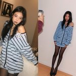 블랙핑크 제니 하의 실종 패션, 부러질듯한 11자 다리 라인