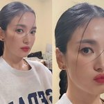 43세 송혜교, 굴욕없는 '얼빡샷'..<b>올백</b>머리+레드립 찰떡 소화