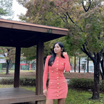 조정민, 핑크 투피스 패션으로 눈길… 럭셔리한 스타일링 완성