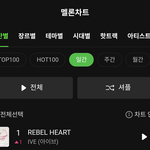 아이브 <b>REBEL</b> HEART 멜론 일간 1위 + 5번째 퍼펙트올킬