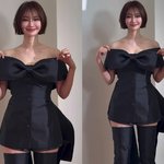 고준희, 과감한 왕리본 오프숄더 드레스 '깜놀'
