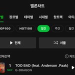 지디 Too <b>Bad</b> 일간 진입 1위