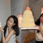 손나은, 움푹 파인 <b>쇄골</b>…케이크가 몸보다 크네