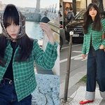 기은세, 봄이 오는 파리! 스카프 <b>머리</b>에 두른 <b>센스</b>만점 트위드재킷룩