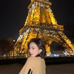 에스파 카리나, 단발병 부르는 상큼 여신‥에펠탑 앞 털털 빵 먹방