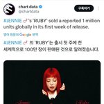 제니 앨범 성적 미쳤네