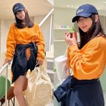 바람막이 허리에 묶고 힙해! 오렌지빛 상큼 발랄 캡모자 <b>숏츠</b> 스프링룩