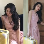 어디꺼] 신예은, 다시 뜨는 <b>조끼</b> 정장! 파스텔 핑크 수트 베스트룩...