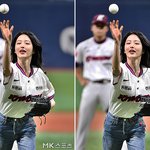 단복 벗고 야구 유니폼 입은 <b>허영</b>서, 넘사벽 미모로 고척돔 시구’...