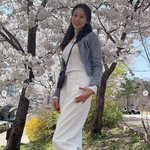 '169cm <b>문짝</b>녀' 장신영, 강경준이 찍어줬나..벚꽃 만개에 '웃음도...