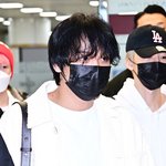 [현장포토] "마스크도 뚫는다"…<b>해찬</b>, 카리스마 입국