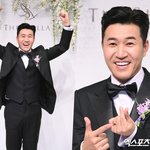 '45세 늦깎이 새신랑' 김종민, 방송에서도 본 적 없는 행복 꽃<b>미소</b>