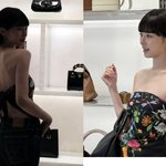 박규영, 스카프 한 장만 걸치고 파격 오프숄더..명품 매장서 아찔...