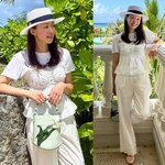 이시영, 화이트 하나로 휴양지 접수! 러블리한 크로셰 뷔스티에 리조트룩