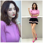 ‘44세 맞아?’ 핑크 니트+<b>미니</b> 스커트 완벽 소화…바비인형 미모