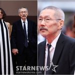 '김민희' <b>홍상수</b> 감독, 할리 베리 손잡고 미소..칸 개막식 포착...