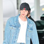 [현장포토] "눈부시게 빛난다"…진, <b>스윗</b>한 출국