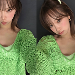 김채원, '형광 그물' 입고 <b>MZ</b> 취향 저격 셀카