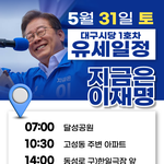 대구시당 1호차 <b>유세</b>일정(31일)