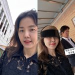 술자리 했던 정준호’ 이하정, <b>검은색</b> 옷 입고 투표 “남편이랑 일찍”
