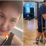 엄태웅, 다리 깁스하고도 윤혜진과 커플 <b>PT</b> “같이 해야겠다며‥”