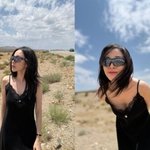 블랙 슬립+고글 선글라스 조합...이 패션 소화한건가? [<b>MD</b>스타]