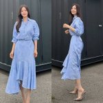 “입으면 고급스러워져” 검사 <b>사모</b>의 청청 품격 셔츠&amp;스커트 투피스룩