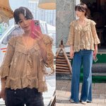 기은세, 시간이 멈춘 듯! 레트로&amp;로맨틱 시스루 블라우스 이태원...