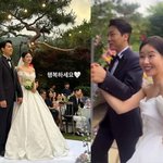 박하나김태술, 결혼 현장 포착…2부 드레스도 공개, "비주얼 부부...