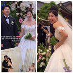 “국민여배우 시집가는 날”…박하나김태술, 영화 같은 야외 결혼식