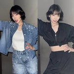 일본 잇따른 환호성! 예쁜 숏컷 엄마 청청과 블랙 <b>셋업</b> 팬미팅룩