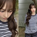 카리나, 사이드 포니테일에 캐주얼룩‥화장 덜어내니 더 예뻐